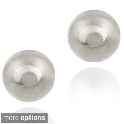 Mondevio Sterling Silver/ Gold Over Sterling Silver 10 mm Ball Bead Earrings