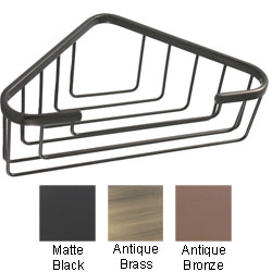 Large Corner Solid Brass Shower Basket