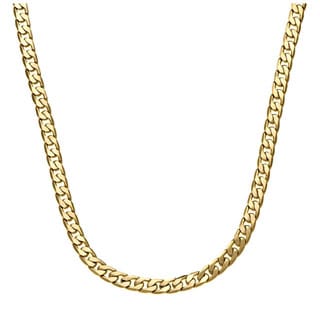 Simon Frank 14k Yellow Gold Overlay 7mm Cuban Necklace (24-inch)