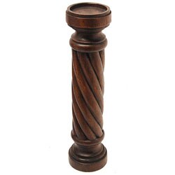 Large Mahogany Wood Candleholder