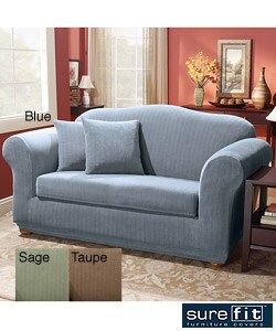 Sure Fit Stretch Stripe 2-piece Loveseat Slipcover