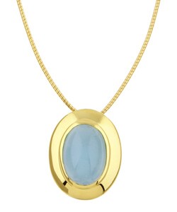 Chateau D' Argent Sterling Silver Vermeil Milk Aquamarine Necklace