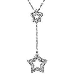 14k 1/6ct TDW Diamond Star Lariat Necklace