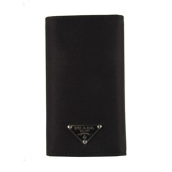 Prada Tessuto Black Nylon Logo Key Case