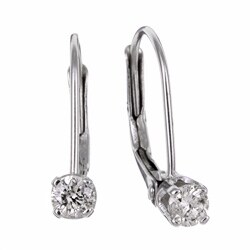 14k White Gold 1/4ct TDW Diamond Leverback Earrings (K, I2)