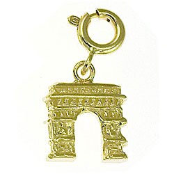 14k Yellow Gold Arc de Triumph Charm