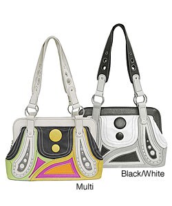 Multi-pattern Double Strap Handbag
