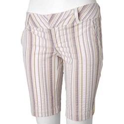 Space Girlz Women's Striped Flat Front Shorts