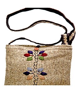 Bordado Handmade Medium Grey Handbag (Guatemala)