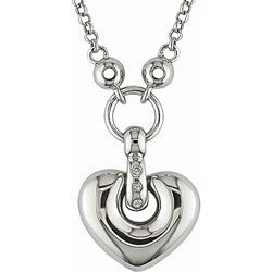 10k White Gold Diamond Heart Necklace