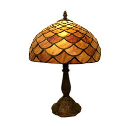 Tiffany-style Amber Shell Table Lamp
