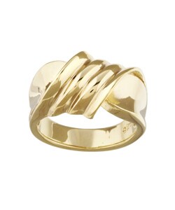 14k Yellow Gold over Silver Ribbon Ring