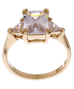 Icz Stonez Gold over Silver Emerald cut CZ Ring Today $16.49 3.7 (19