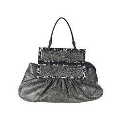 Fendi Grey/ Black Feathered Leather 'To You' Bag