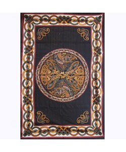 Hand-woven Bedspread Celtic Pattern (India)