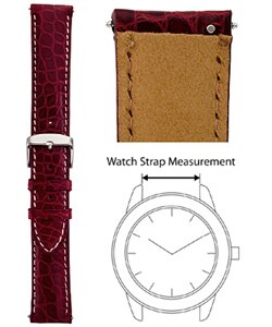 Red Genuine Alligator Watch Strap