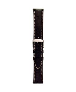 Black Glossy Ostrich Watch Strap