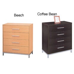 Modern 4-drawer Wood/ Metal Chest