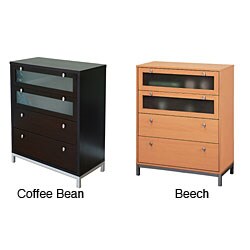 Modern 4-drawer Wood/ Metal Chest