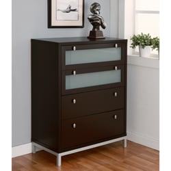 Modern 4-drawer Wood/ Metal Chest