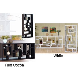 Unique Red Cocoa Wood Bookcase/ Display Cabinet
