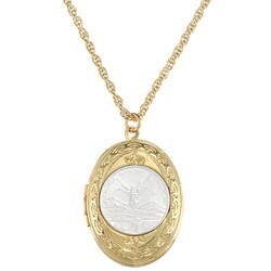 American Coin Treasures Silver Libertad Coin and Mustard Seed Locket