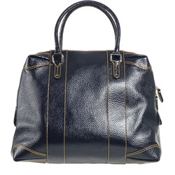 Fendi Large Navy Patent Leather Zip Tote