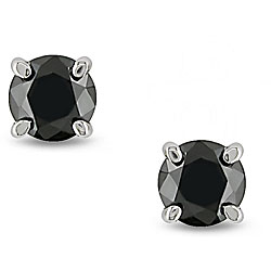 14k White Gold 1/2ct TDW Black Diamond Stud Earrings