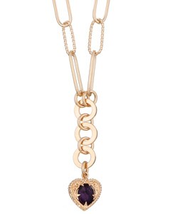 Elsa M 18k Rose Goldtone Byzatine Heart Necklace