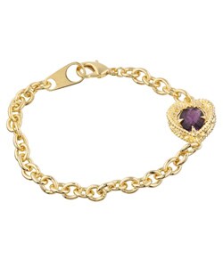 Elsa M 18k Goldtone Byzantine Heart Charm Bracelet