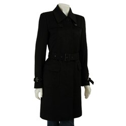 Jones New York Women's Black Wool Blend Coat
