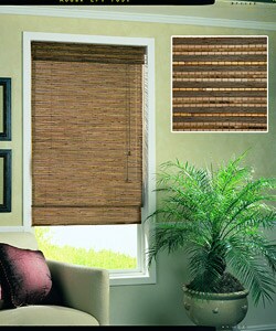 Fiji Walnut Brown Bamboo Roman Shade (35 in. x 72 in.)