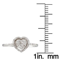 10k Gold Heart-shaped 1/10ct TDW Diamond Ring (H-I,I3)
