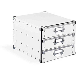 White Polypro 3-drawer File Bin