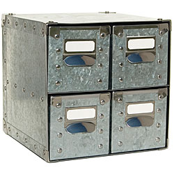 Tin Polypro 4-Drawer Storage Bin