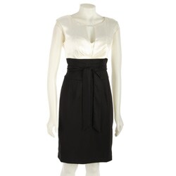 Connected Apparel Women's Keyhole Charmeuse Dress