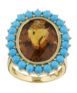 Encore by Le Vian 14k Gold Cognac Quartz Ring