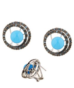 Encore by Le Vian 14k Gold 1/2ct TDW Diamond/ Turquoise Earrings