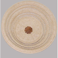Handcrafted Round Rattan Table Bowl (Cambodia)