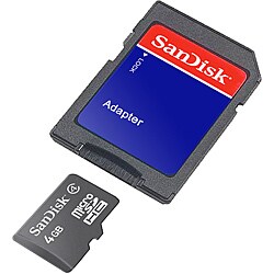 SanDisk 4GB Micro SD High-Capacity Card with SD Adapter (Class 4)