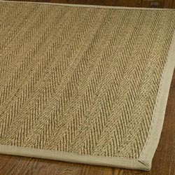 Hand-woven Natural Fiber Diamonds Natural/ Beige Seagrass Rug (8' x 10')