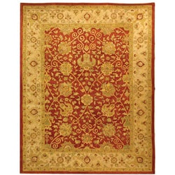 Handmade Antique Mashad Rust/ Ivory Wool Rug (7'6 x 9'6)