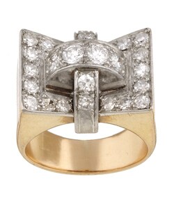 18k Pink Gold 1 1/2ct TDW Diamond Art Deco Ring (J, SI2)