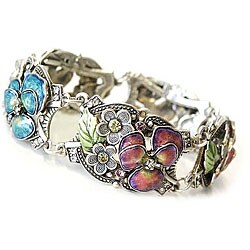 Sweet Romance Enamel Pansies Bracelet