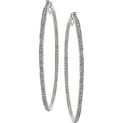 18k White Gold 6 1/3 TDW Diamond Hoop Earrings (G-H, SI1-SI2)