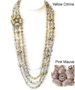 Sweet Romance English Rose Enamel Necklace