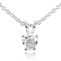 14k White Gold 1/4ct TDW Diamond Heart Necklace (G-H, SI)