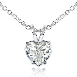 14k White Gold 3/4ct TDW Diamond Heart Necklace (G-H, SI)