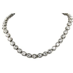 Silverplated All-around CZ Necklace