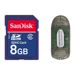 Sandisk 8G SD Card with SDHC USB Card Reader